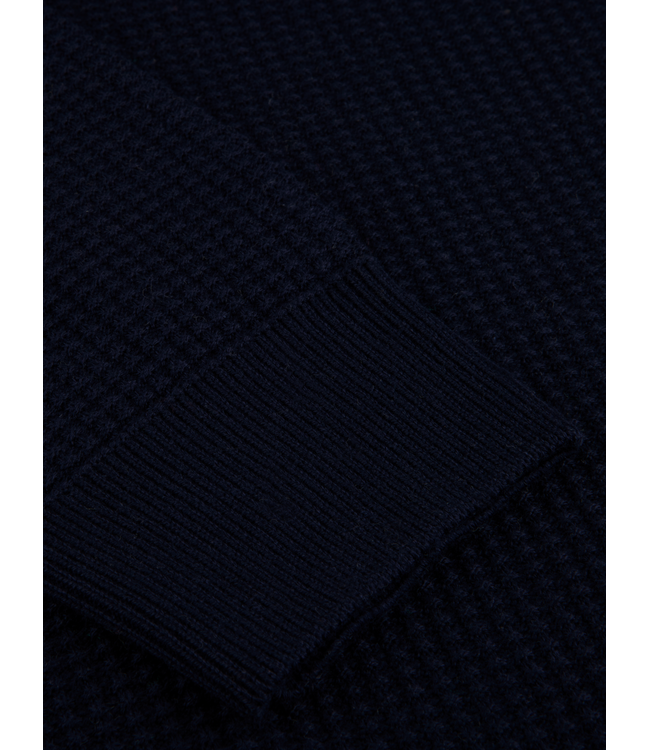 Stenstroms Trui, Ronde Hals, Katoen, Structuur Knit, Donkerblauw