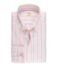 Stenstroms Overhemd, Lange Mouw, Casual, Oxford, Twofold Katoen, BD Kraag, Lichtroze, Beige, Lichtblauw, Gestreept, Slimline