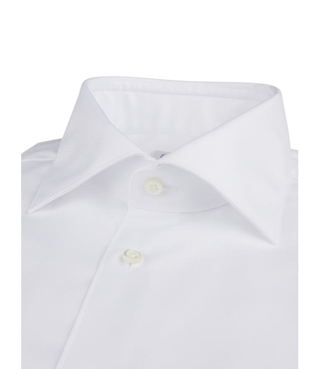 Stenstroms Overhemd, Twofold Katoen, Lange Mouw, Wit, Slimline