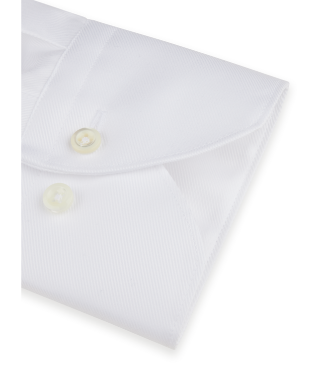 Stenstroms Overhemd, Twofold Katoen, Lange Mouw, Wit, Slimline