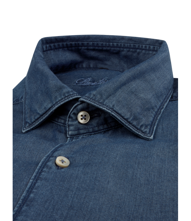 Stenstroms Denim Overhemd, Lyocell, Lange Mouw, Regular Fit