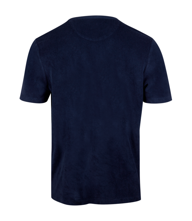 Stenstroms T-Shirt, Korte Mouw, Ronde Hals, Badstof, Donkerblauw
