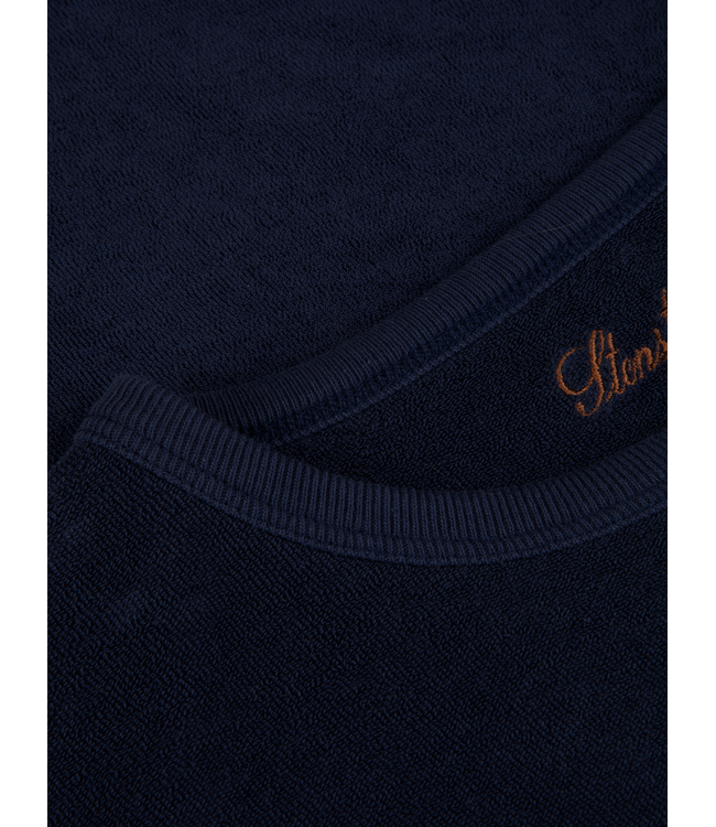 Stenstroms T-Shirt, Korte Mouw, Ronde Hals, Badstof, Donkerblauw