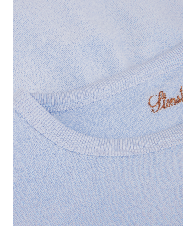 Stenstroms T-Shirt, Korte Mouw, Ronde Hals, Badstof, Lichtblauw