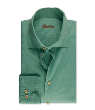 Stenstroms Stenstroms, Overhemd, Poplin Katoen, Lange Mouw, Groen, Slimline