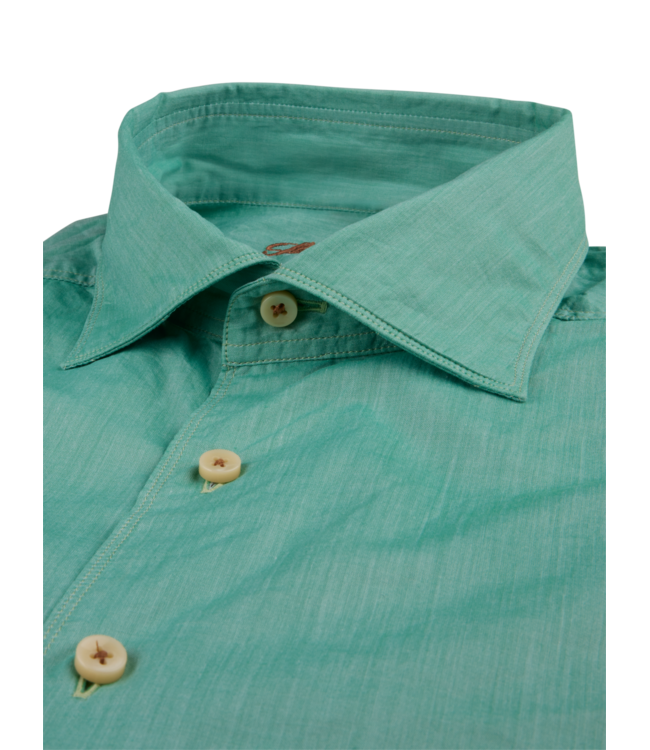 Stenstroms Overhemd, Poplin Katoen, Lange Mouw, Groen, Slimline