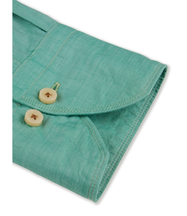 Stenstroms Overhemd, Poplin Katoen, Lange Mouw, Groen, Slimline