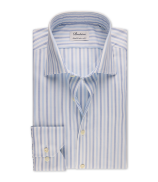 Stenstroms Stenstroms, Overhemd, Lange Mouw, Twill Katoen, Wit, Blauw, Lichtblauw, Gestreept, Regular Fit
