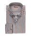 Stenstroms Overhemd, Lange Mouw, Casual, Two-Ply Katoen, Donkerbruin, Wit, Gestreept, Slimline