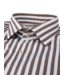 Stenstroms Overhemd, Lange Mouw, Casual, Two-Ply Katoen, Donkerbruin, Wit, Gestreept, Slimline