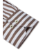 Stenstroms Overhemd, Lange Mouw, Casual, Two-Ply Katoen, Donkerbruin, Wit, Gestreept, Slimline