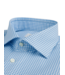 Stenstroms Overhemd, Twofold Katoen, Korte Mouw, Wit, Lichtblauw, Micro Ruit, Regular Fit