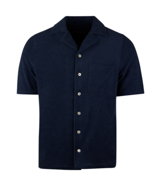 Stenstroms Stenstroms, Polohemd, met Rever Kraag, Korte Mouw, Badstof, Donkerblauw