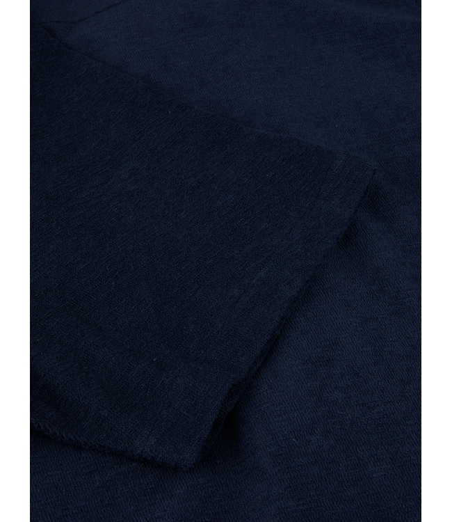 Stenstroms Polohemd, met Rever Kraag, Korte Mouw, Badstof, Donkerblauw
