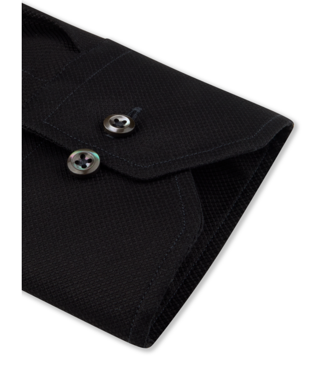 Stenstroms Overhemd, Lange Mouw, Stretch Katoen, Zwart, Slimline