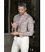 Stenstroms Overhemd, Flanel, Lange Mouw, Grijs, Ecru, Steenrood  Geruit, Slimline