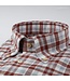 Stenstroms Overhemd, Flanel, Lange Mouw, Grijs, Ecru, Steenrood  Geruit, Slimline