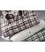 Stenstroms Overhemd, Flanel, Lange Mouw, Grijs, Ecru, Steenrood  Geruit, Slimline