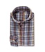 Stenstroms Overhemd, Linnen Geruit, Bruin, Geel, Rood, Lange Mouw, Slimline