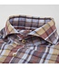 Stenstroms Overhemd, Linnen Geruit, Bruin, Geel, Rood, Lange Mouw, Slimline