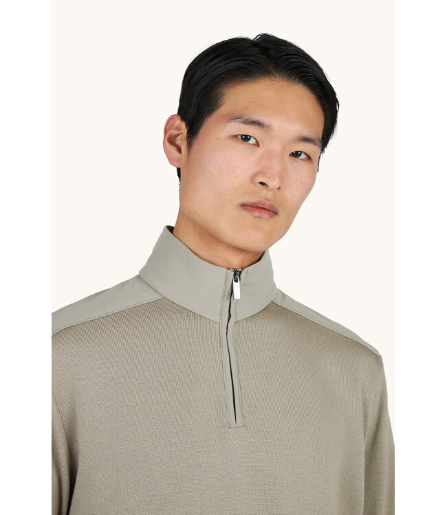 Paul & Shark Trui, Half-Zip, Typhoon RE-4x4 Stretch, Schouder Patches, Beige