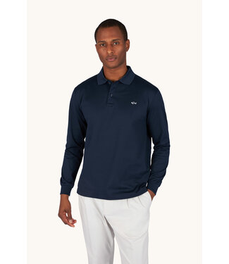 Paul & Shark Paul & Shark, Polo, Lange Mouw, Pique Katoen, Uni Donkerblauw, Shark Logo