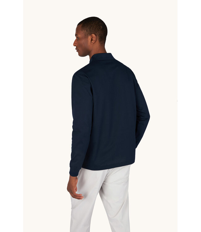 Paul & Shark Polo, Lange Mouw, Pique Katoen, Uni Donkerblauw, Shark Logo