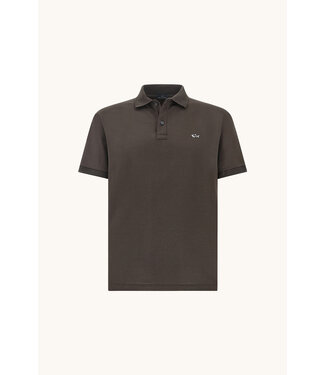 Paul & Shark Paul & Shark, Polo, Korte Mouw, Pique Katoen, Uni Taupe, Shark Logo