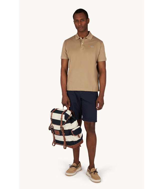 Paul & Shark Polo, Korte Mouw, Pique Katoen, Uni Beige, Shark Logo