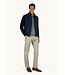 Paul & Shark Vest met Rits, Hybrid, Windstopper, Wol, Typhoon Platinum, Donkerblauw met Suede Accenten