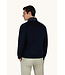 Paul & Shark Vest met Rits, Hybrid, Windstopper, Wol, Typhoon Platinum, Donkerblauw met Suede Accenten
