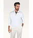 Paul & Shark Trui, Half-Zip, Merino Summer Wool, Snow White met Beige Alcantara Accenten