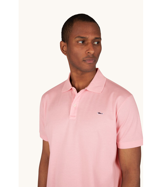 Paul & Shark Polo, Korte Mouw, Pique Katoen, Uni Roze, Shark Logo