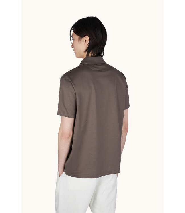 Paul & Shark Polo, Korte Mouw, Katoen, Linnen Accenten, Taupe