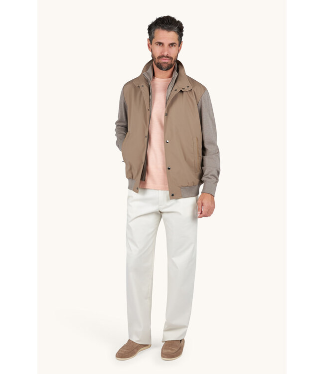 Paul & Shark Hybrid Jas / Vest met Rits, Typhoon® Platinum Jacket, Taupe