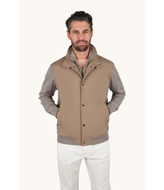 Paul & Shark Hybrid Jas / Vest met Rits, Typhoon® Platinum Jacket, Taupe