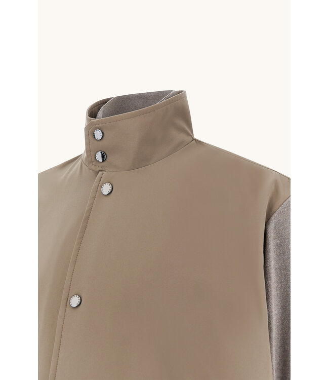 Paul & Shark Hybrid Jas / Vest met Rits, Typhoon® Platinum Jacket, Taupe