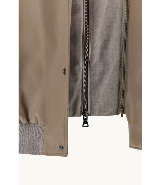 Paul & Shark Hybrid Jas / Vest met Rits, Typhoon® Platinum Jacket, Taupe