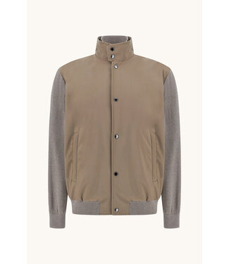 Paul & Shark Paul & Shark, Hybrid Jas / Vest met Rits, Zijde & Katoen, Typhoon® Platinum Jacket, Taupe