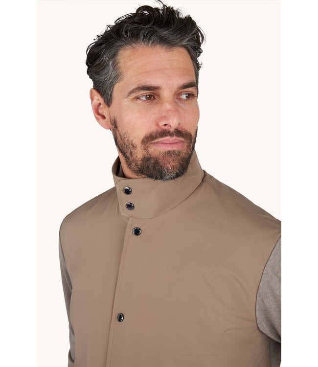 Paul & Shark Hybrid Jas / Vest met Rits, Typhoon® Platinum Jacket, Taupe