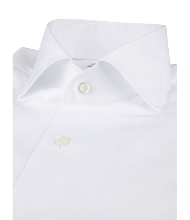 Stenstroms Overhemd, Twill Katoen, Lange Mouw, Schiller Kraag / One Piece Collar, Wit