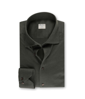 Stenstroms Stenstroms, Overhemd, Linnen Katoen Mix, Lange Mouw, Groen, New Slimline