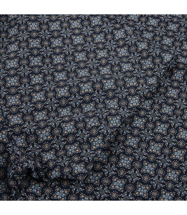 Stenstroms Polo, Korte Mouw, Katoen, Donkerblauw met Patroon