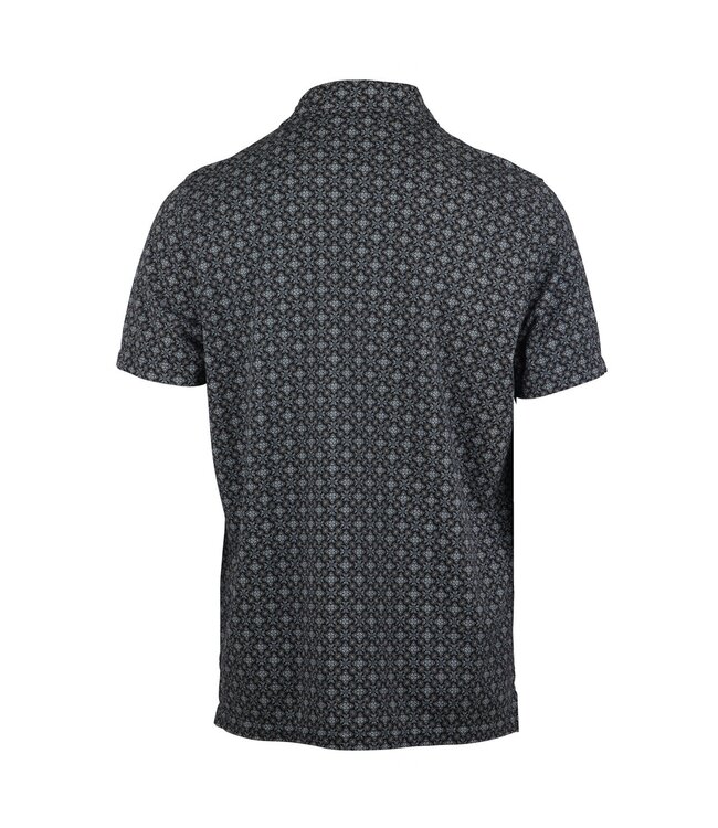 Stenstroms Polo, Korte Mouw, Katoen, Donkerblauw met Patroon