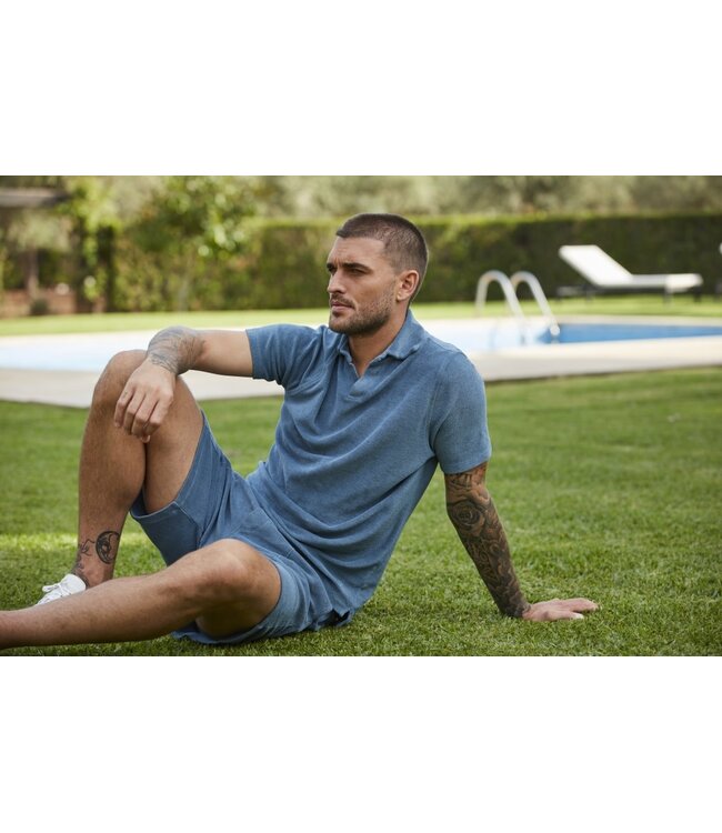 Stenstroms Polo, Korte Mouw, Badstof, RAF Blauw