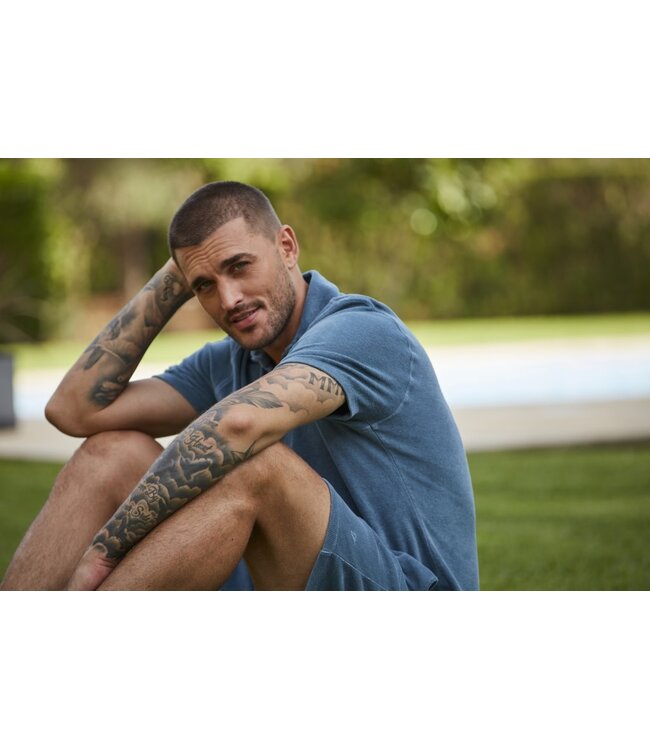 Stenstroms Polo, Korte Mouw, Badstof, RAF Blauw