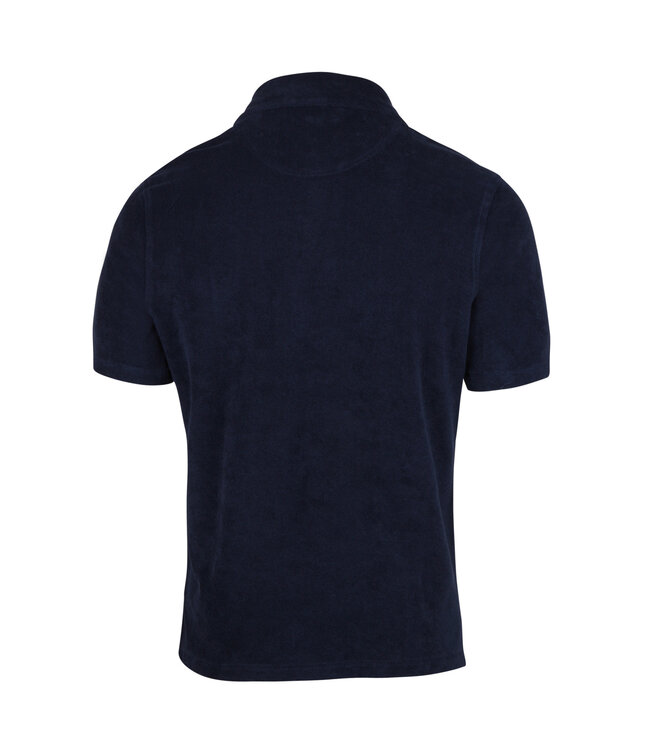 Stenstroms Polo, Korte Mouw, Badstof, Donkerblauw