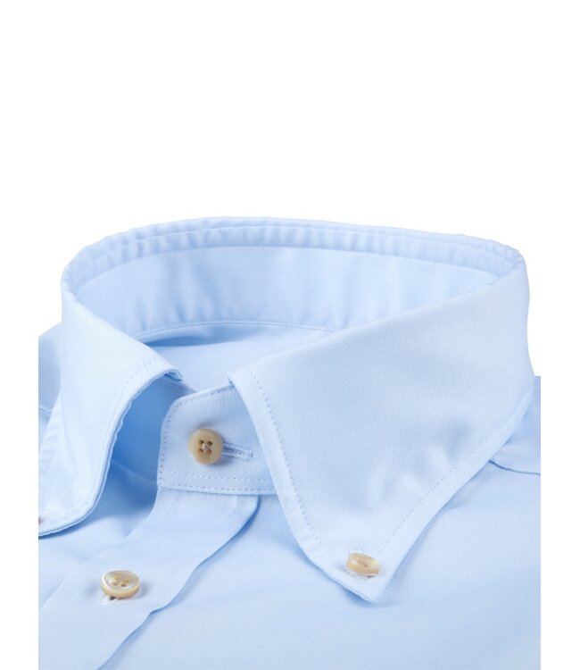 Stenstroms Overhemd, Lange Mouw, Casual, Oxford, Katoen, BD Kraag, Lichtblauw, Regular Fit