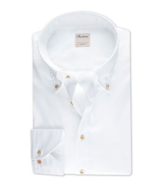 Stenstroms Stenstroms, Overhemd, Lange Mouw, Casual, Oxford, Katoen, BD Kraag, Wit, Slimline
