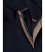 Paul & Shark Trui, Half-zip, Merino Summer Wool, Donkerblauw, Bruin Suede Accenten